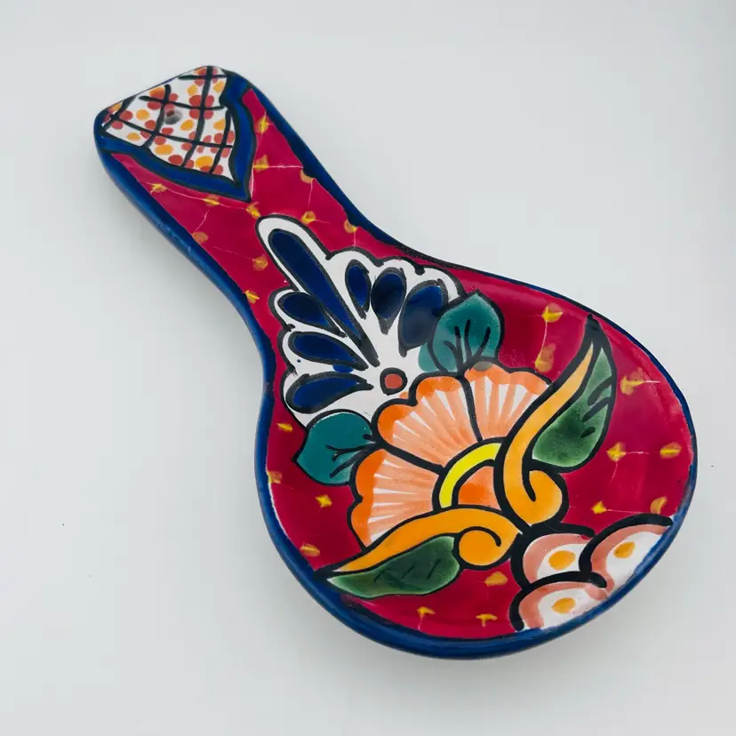 Talavera México Pottery Spoon Rest 4.5”x 9.75”