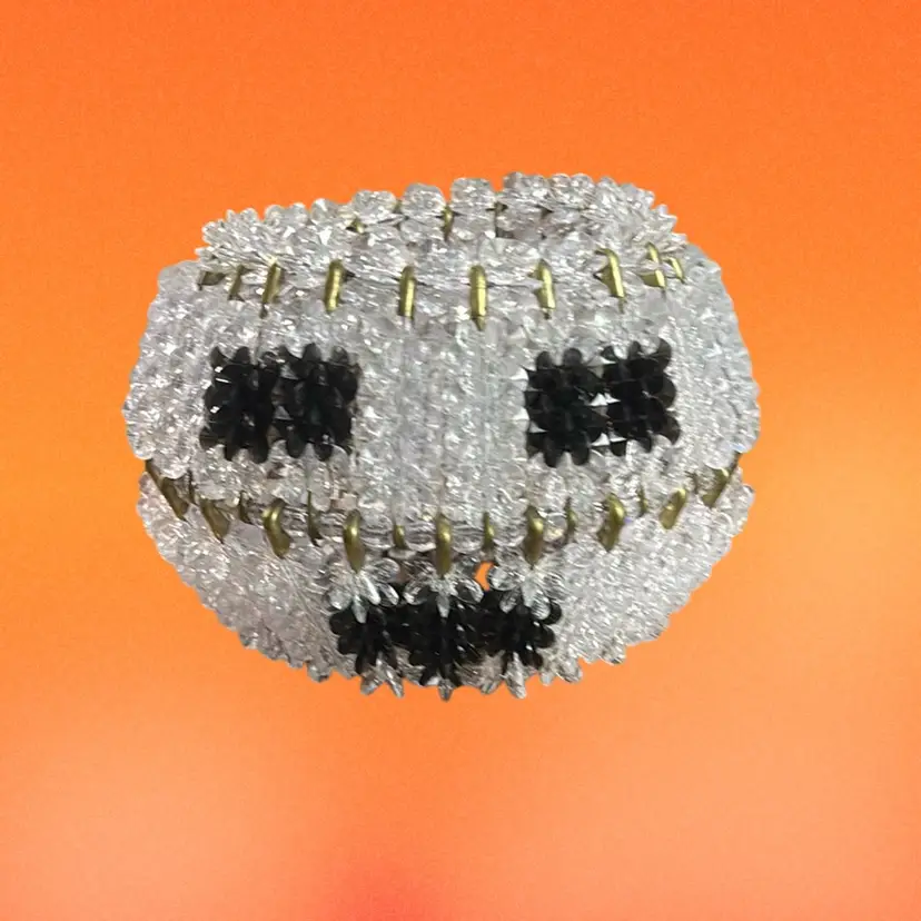 Bead And Safety Pen, White And Black Pumpkin/Ghost
