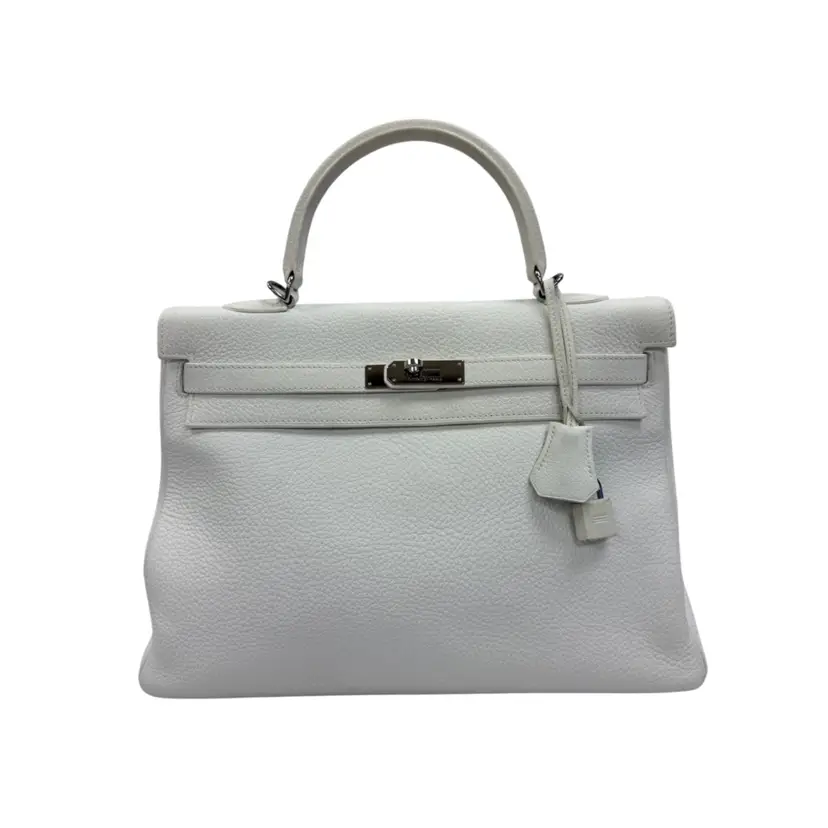 Hermes White Kelly 32 w/ Guitar Strap