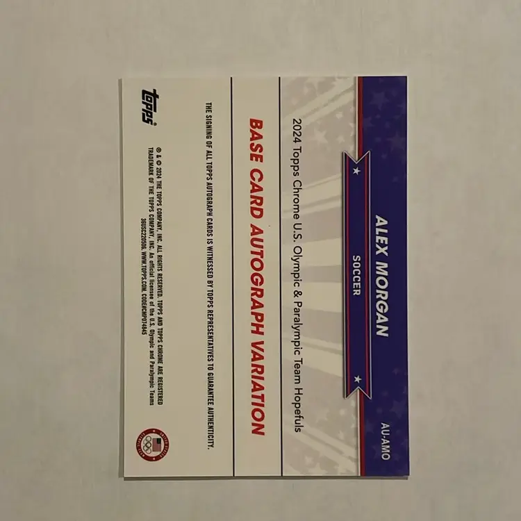 Alex Morgan 2024 Topps Chrome US Olympic & Paralympic Hopefuls Green Refractor Auto /99