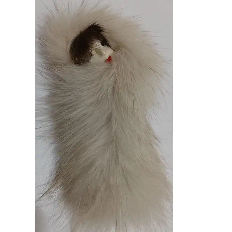 Vintage 1930's Porcelain Face Brooch Surrounded By Mink Fur