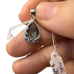New .925 Mystic Topaz CZs Pendant