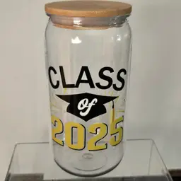 GRAD TUMBLER: "Class of 2025" Bamboo Glass or Acrylic Tumbler