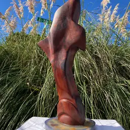 Abstract Redwood Sculpture with Epoxy Base