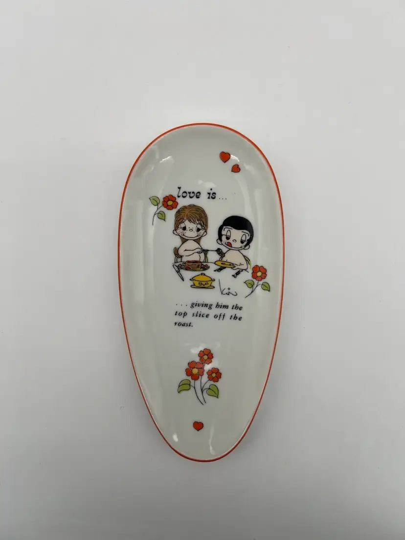 Vintage 1972 “Love Is” Ceramic Spoon Rest