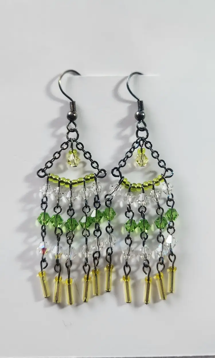 Green Chandelier Earrings