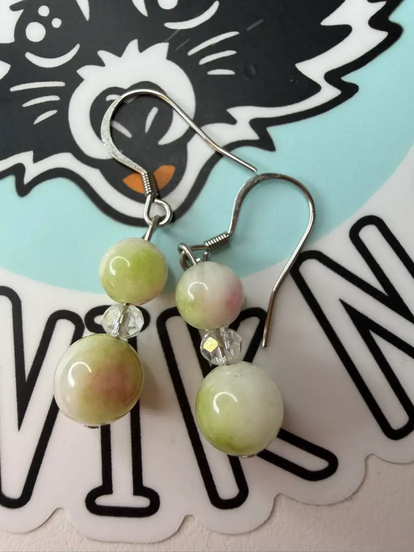 Made By PickerGems Pink And Greenish W/ White