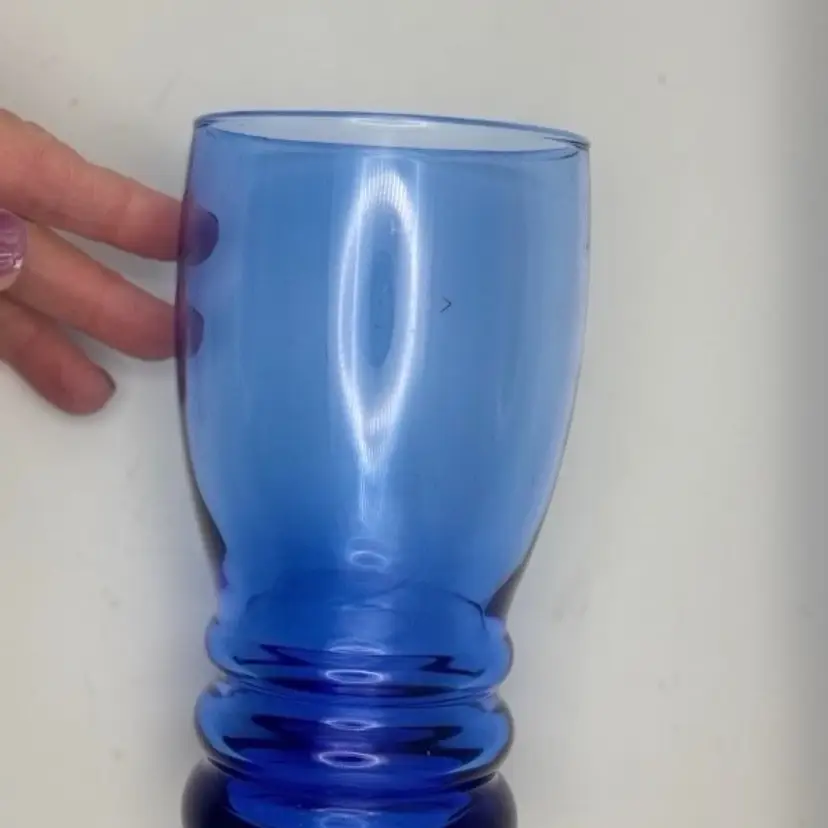 Vintage Cobalt Libby Drinking Glass/Tumbler 6.5”