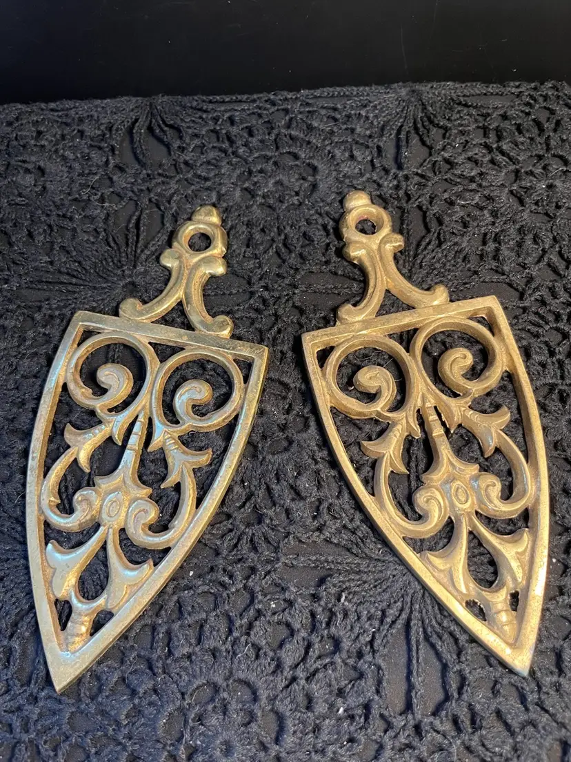 Pair of Decorative Brass Plates