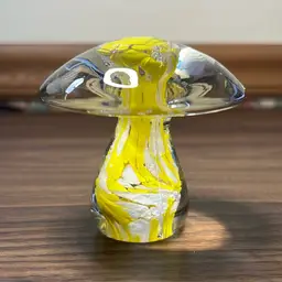 Yellow/White Mushroom Paperweight