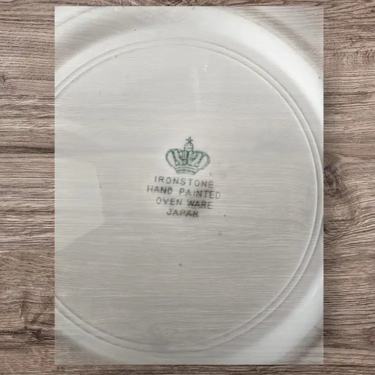 Vintage Ironstone Ovenware Bowl | Japan | Handpainted | 11 inches diameter