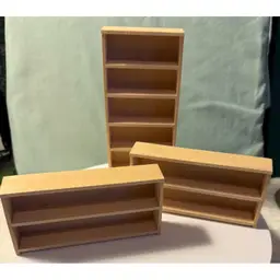 Three Paintable Wood Shelves For Dollhouses