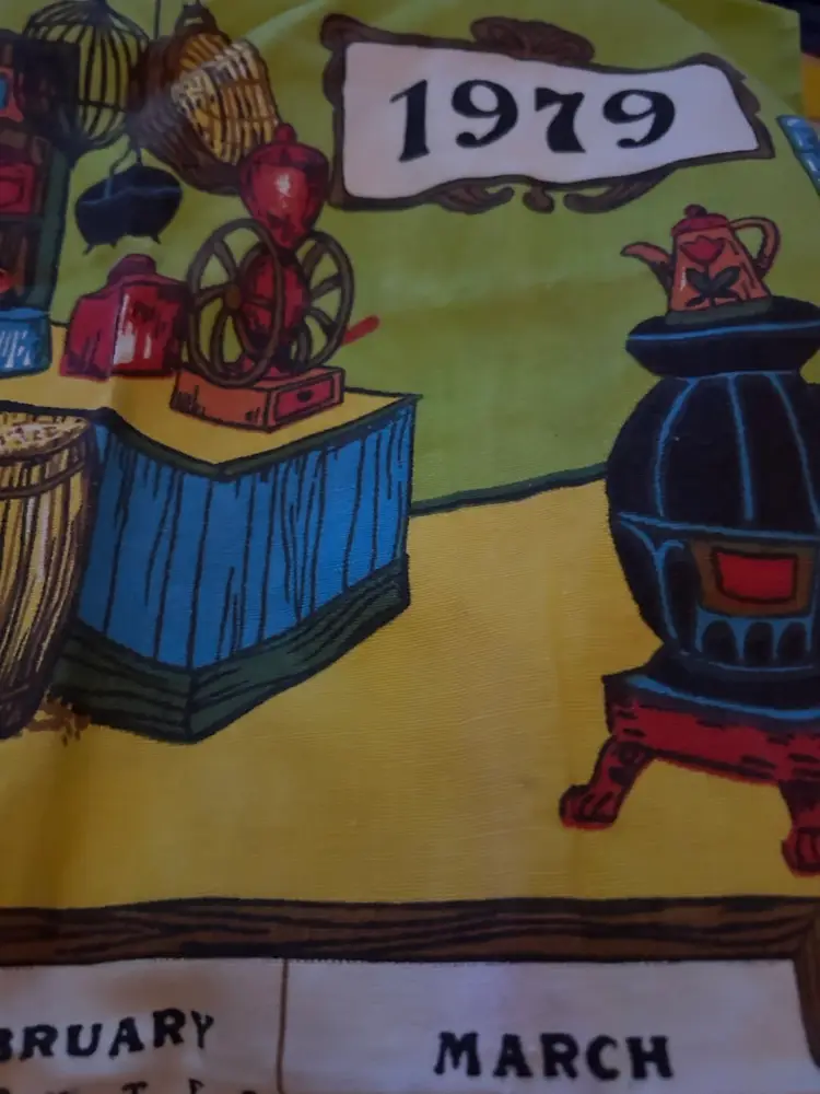 Cloth Kitchen Calendar 1979