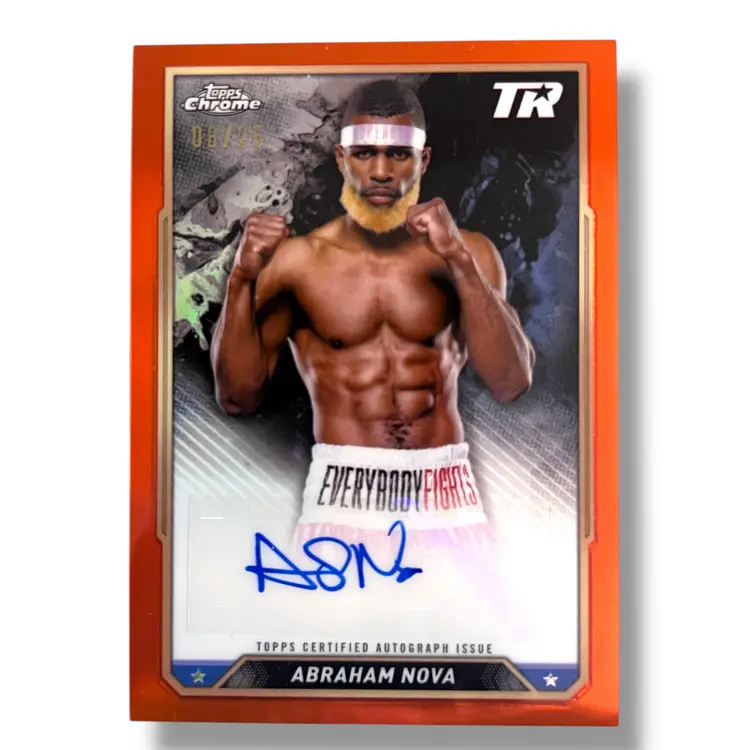 2024 Topps Chrome Boxing Abraham Nova Orange Refractor Auto 08/25