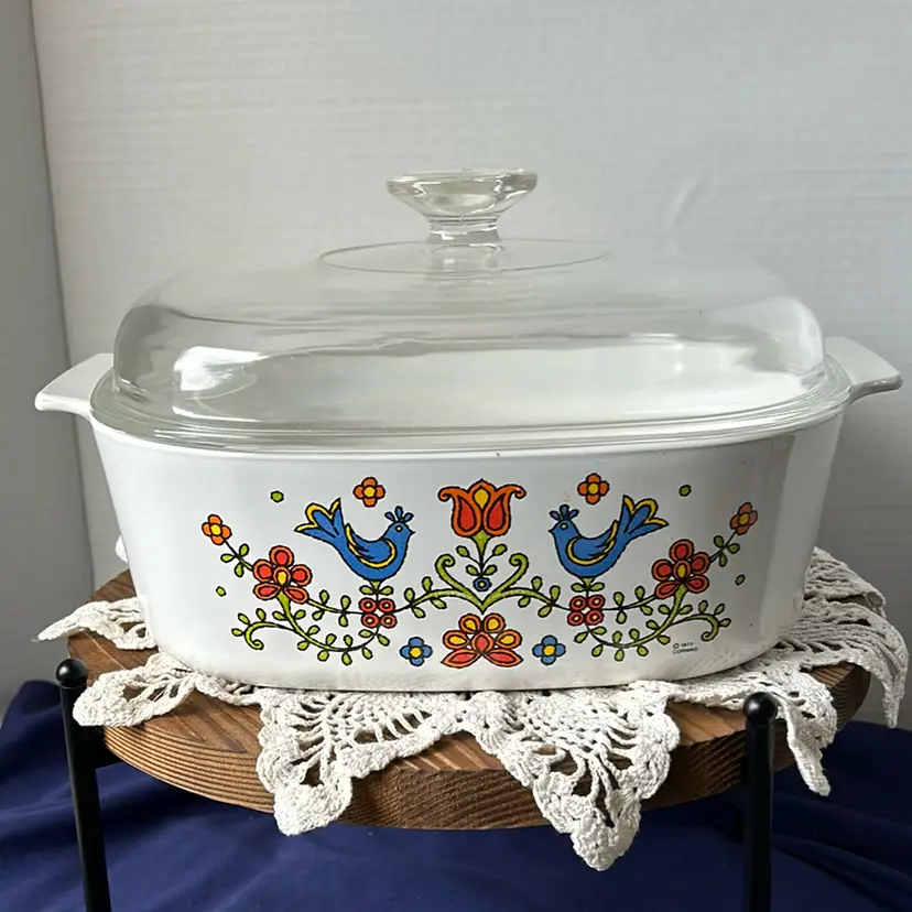 Vintage Corning Ware Country Festival 4 QT Casserole Dish 1975-76 VGC