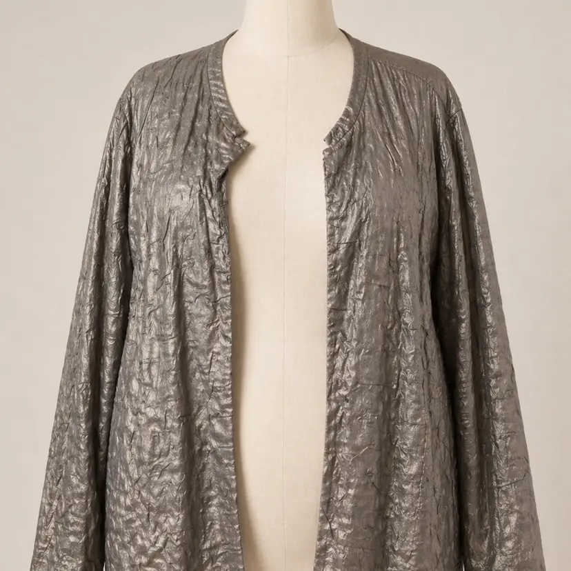 EILEEN FISHER 100% Silk Textured  Jacket w Pockets Plus Size 2X