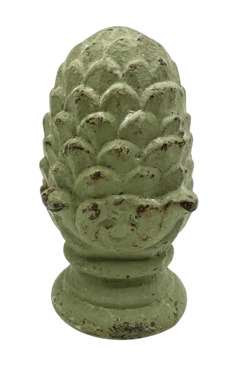 Vintage Cast Iron Artichoke Pinecone Pineapple Paperweight Finial Figurine 3.5”