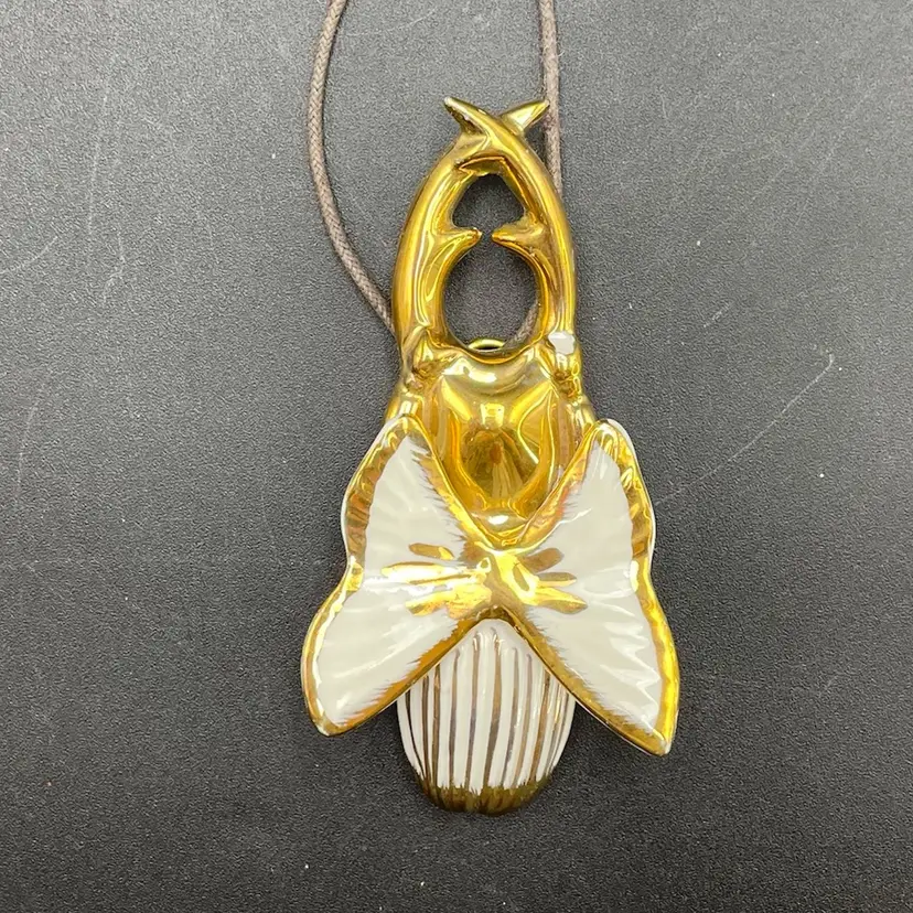 Anthropologie Anna Collette Hunt Stag Beetle Ceramic Hanging Christmas Ornament