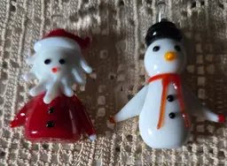 SNOWMAN - Art Glass Miniature Santa or Snowman