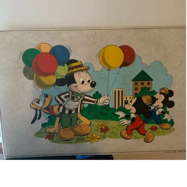 Walt Disney Productions Mickey Mouse With Balloons