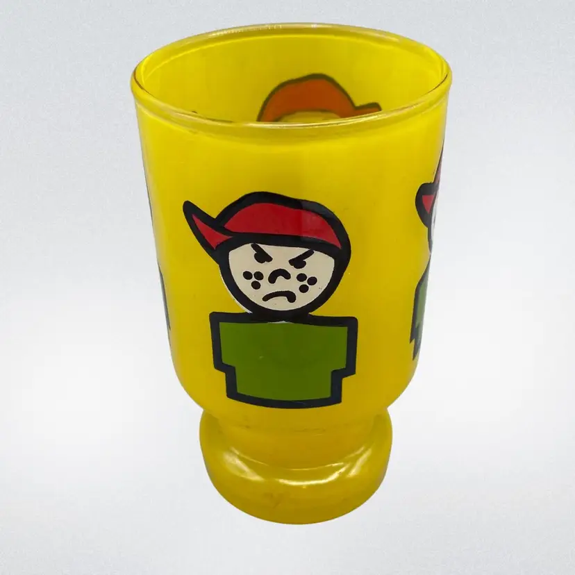 Little People Boy Juice Glass Some Paint Scratches HTF Vintage