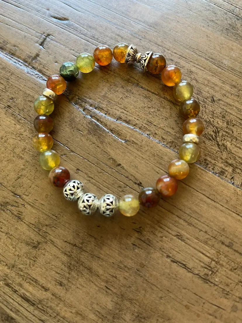 Dragon Vein Agate 8mm Stretch Bracelet