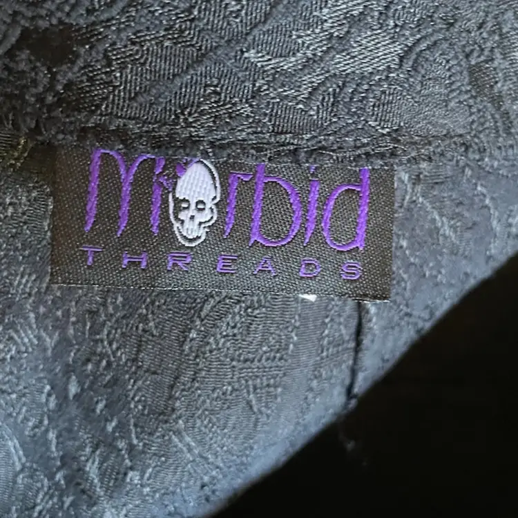 VTG Morbid Threads 90s Y2K Black A Line Gothic Maxi Skirt Medium