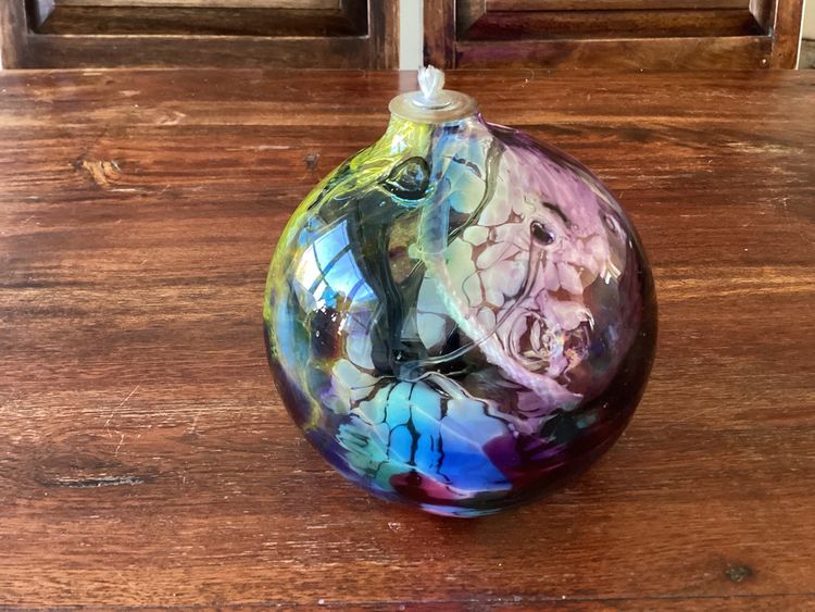 Witches Ball Oil Lamp, 4 X 4”