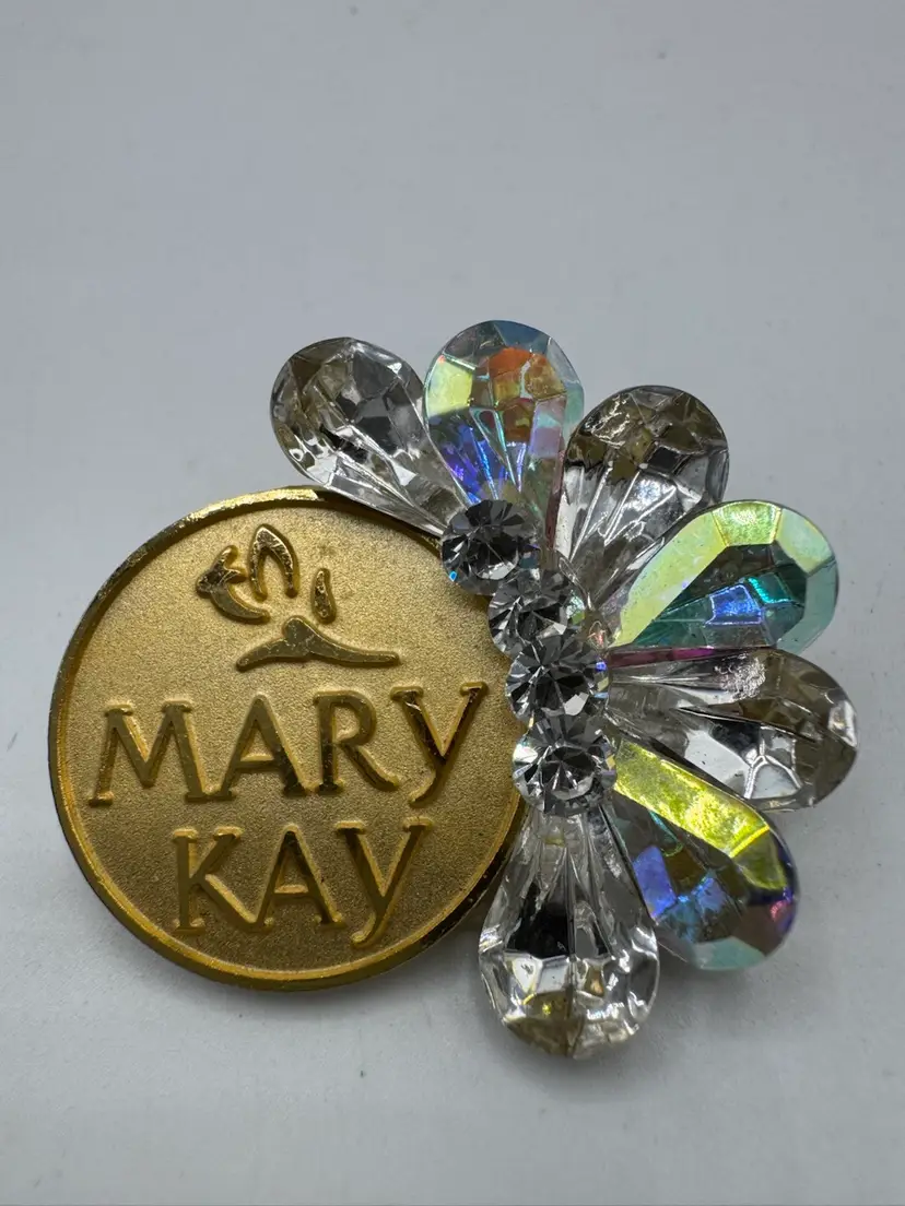 Mary Kay AB Glass Stone Brooch RARE