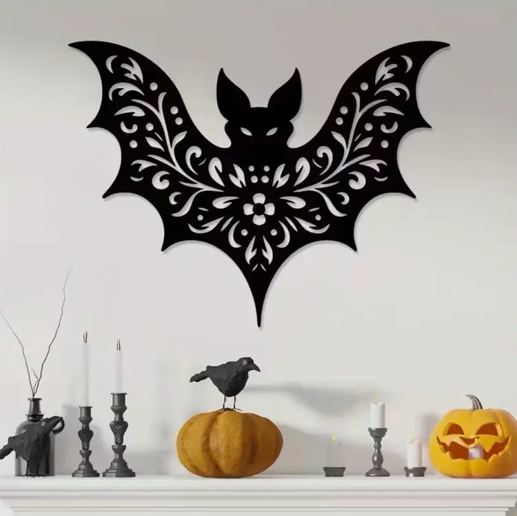 Gothic Bat Metal Wall Art New