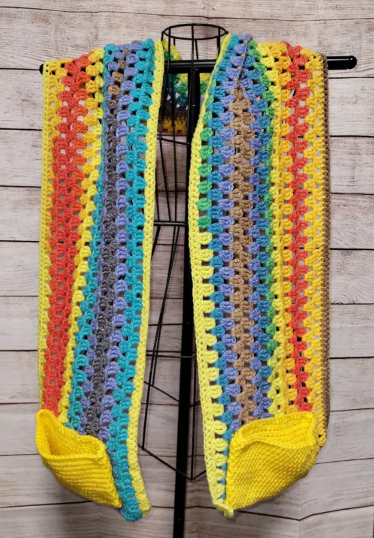 Granny Pocket Shawl, Crochet Wrap, Scarf,