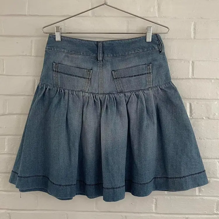 Diesel Washed Denim Frill Skirt   28" W