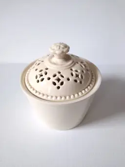 Royal Creamware Classics Lidded Pot Pierced Lid Pot Pourri Dressing Table china