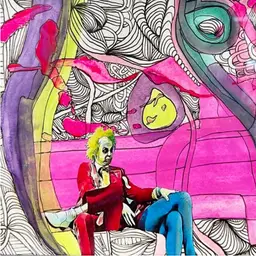 #1 "Beetlejuice In Trouble" Print | by Scavenger - “Beetlejuice in trouble” Print Mixed Media Art 
 | by Scavenger