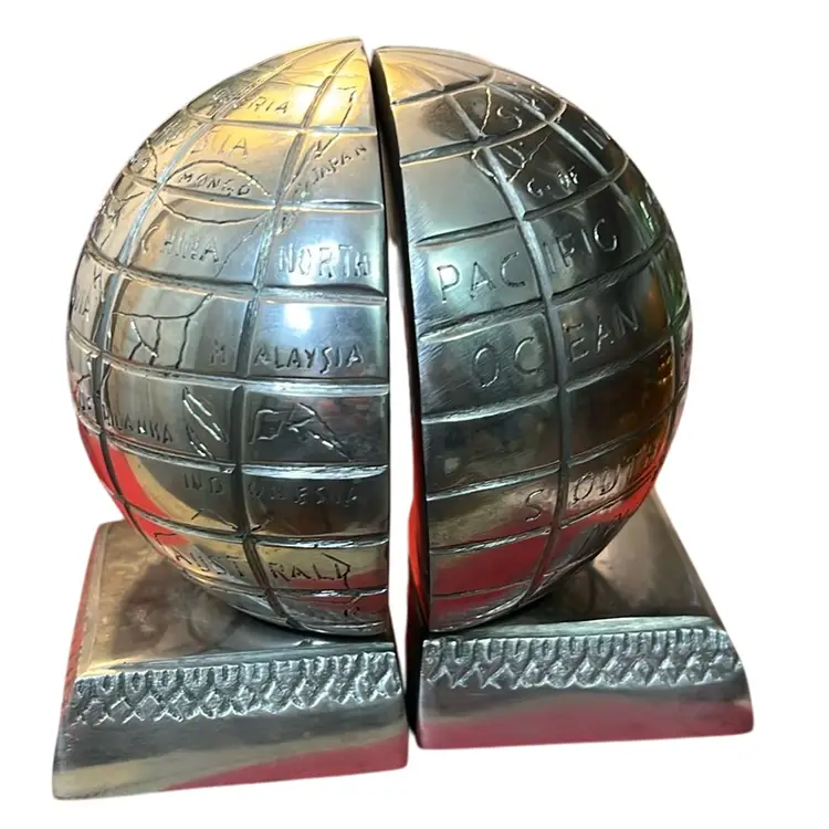 Beautiful Metal Globe Bookends