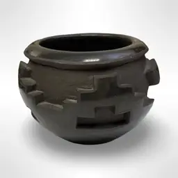 Inez Tapia Native American Small Blackware Pot Santa Clara Pottery - 3”