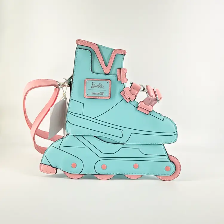 NWT Barbie Loungefly 80 Exclusive Mattel Moving Wheels Blue Roller Skate Backpack