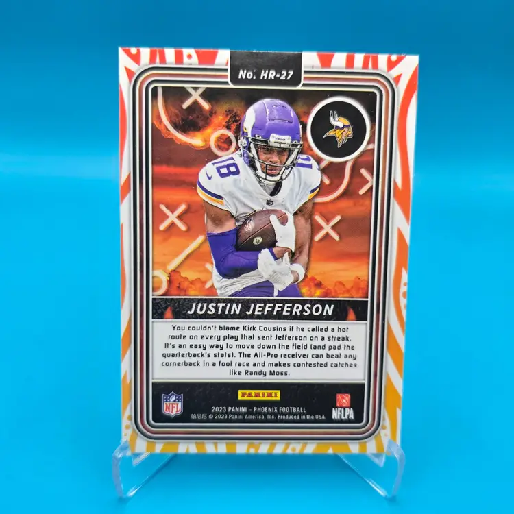 Justin Jefferson 2023 Panini Phoenix Hot Routes Insert Card Minnesota Vikings