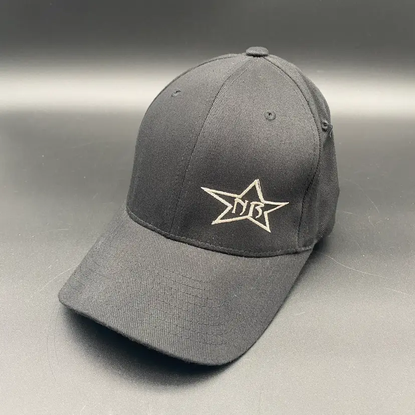 Yupoong Size Small-Medium Black No Regrets Star Logo Fitted FlexFit Hat