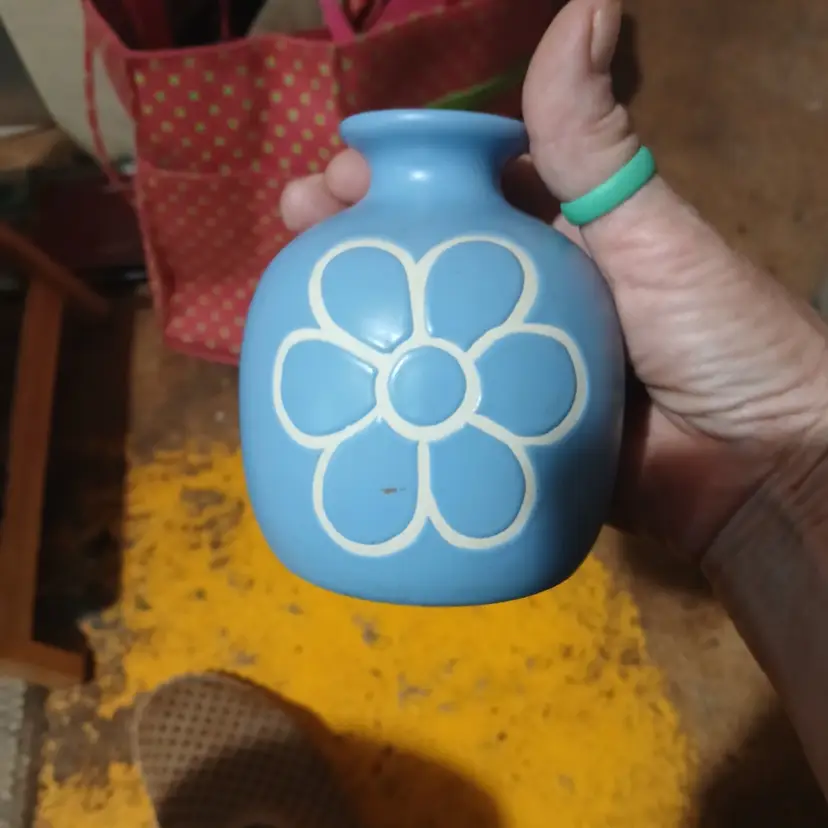 Vintage blue and white vase