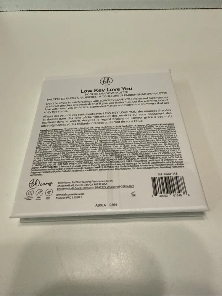 #01 BH Cosmetics Eye shadow Palette Low Key Love You 9 Beautiful Shades 12g New