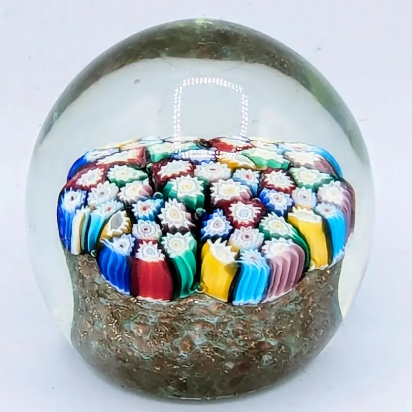 Vintage Murano Art Glass Millefiori Murrine Paperweight