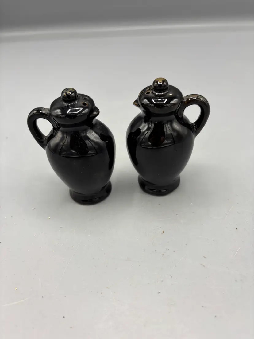 Vintage Black Pitcher salt & pepper