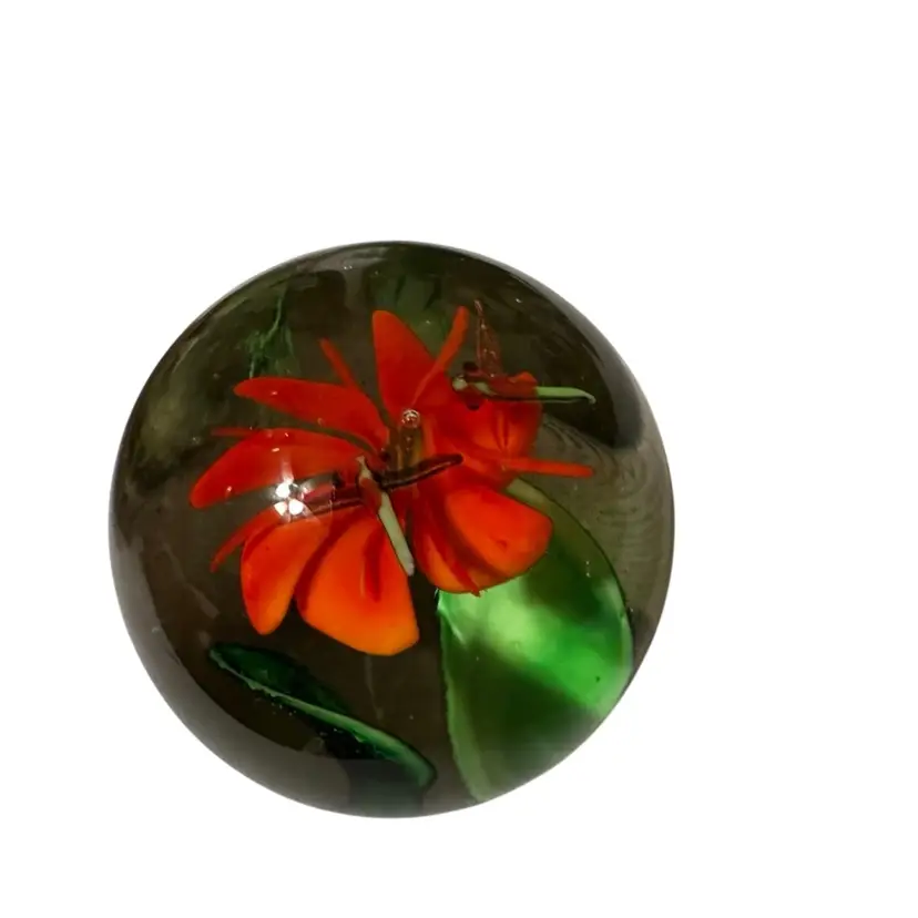 A vintage hand-blown lampwork art glass paperweight