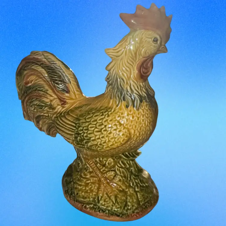 Handmade & Painted Ceramic Rooster Ceramiche Virginia Made In Italy