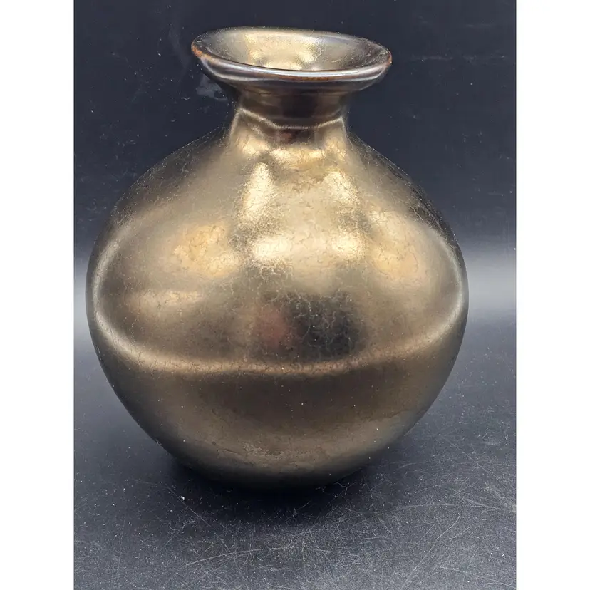 Vtg Haeger 6" Bronze Gold Vase #4440 Rare Color