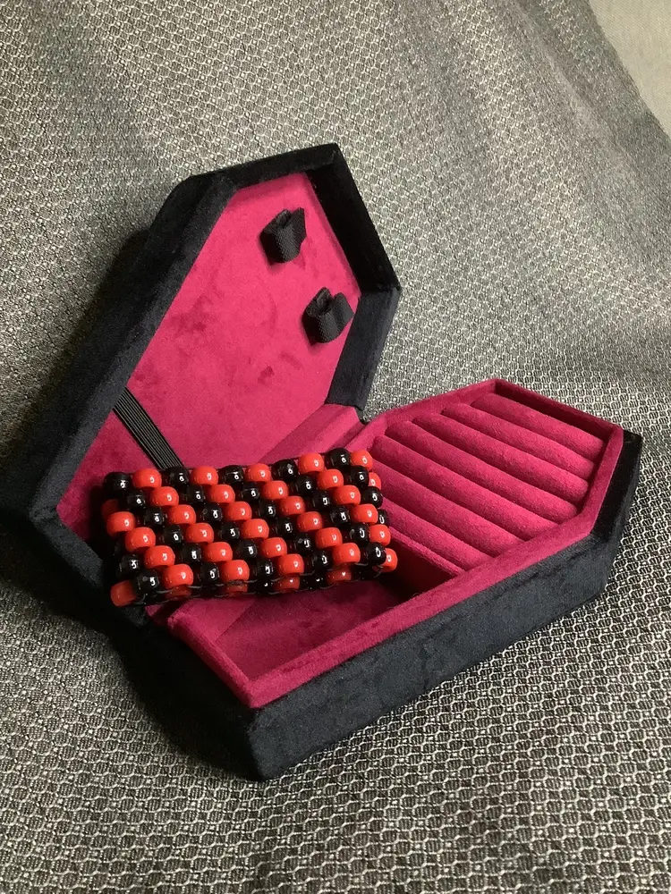 Red and Black kandi cuff