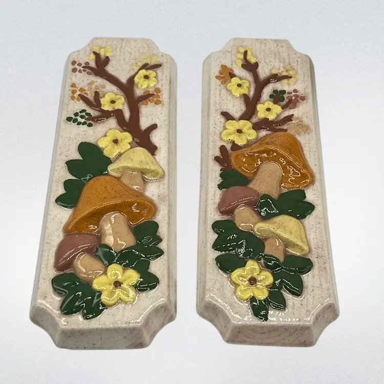 Hand Painted Ceramic Mushrooms 8 Pieces | * Read