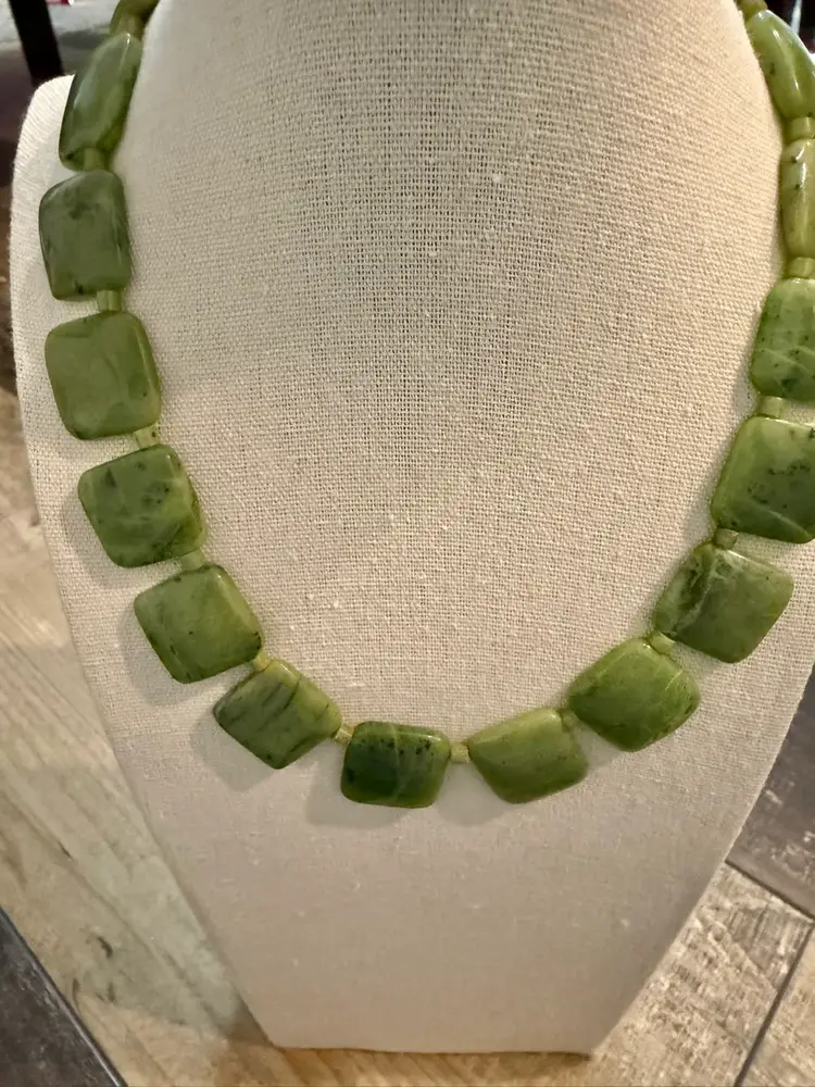 Jade Necklace W/Sterling Clasp