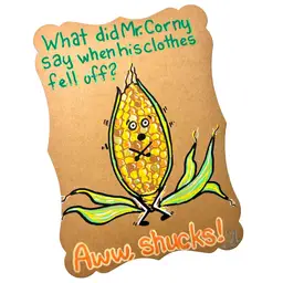 Made By Me, Hand Painted Greeting Card, Mr. Corny